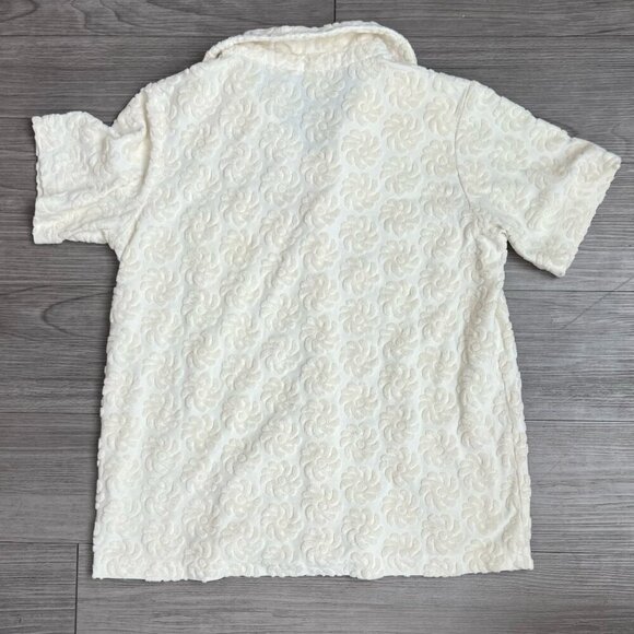 Honest The Label Sunshine Terry Cotton Button Front Top Cream Size XS/S - Picture 3 of 6